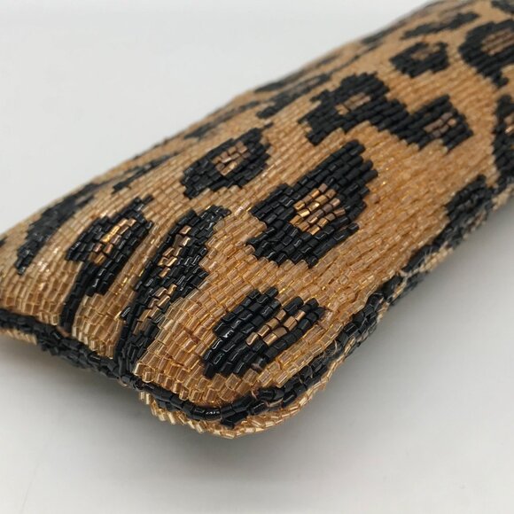 Neiman Marcus Leopard Beaded Satin Clutch - Picture 5 of 10